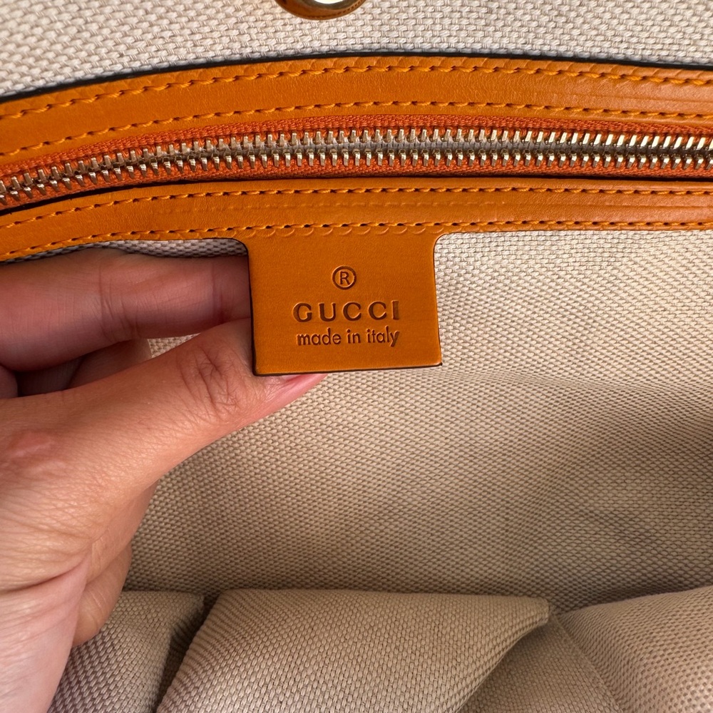 Gucci Vibrant Orange Leather Tote - Picture 4 of 5